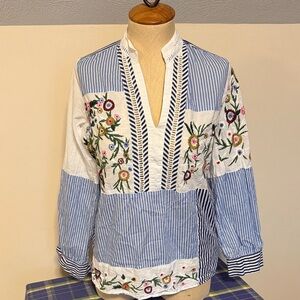 Camomilla ilove embroidered cotton top - size 12